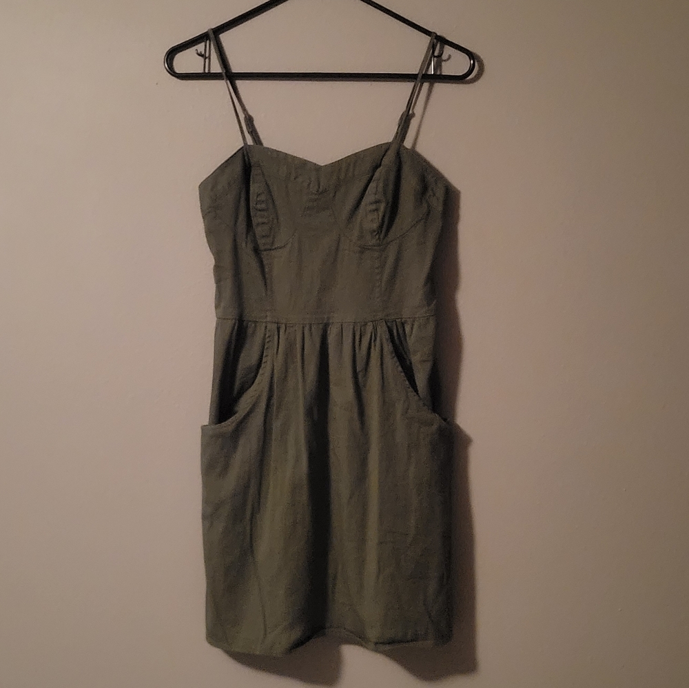 Army Green Pocket Dress